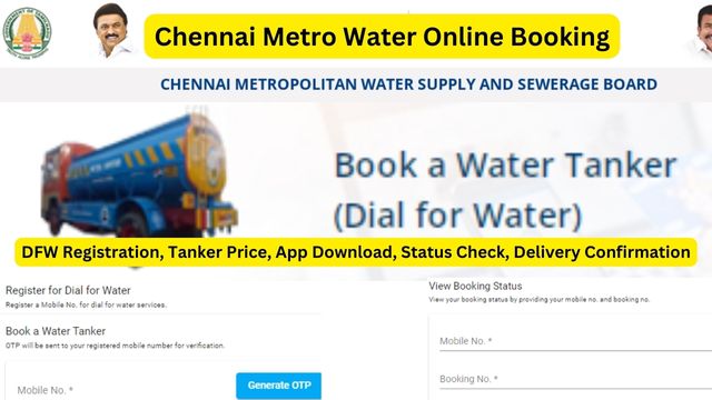 Chennai Metro Water Online Booking, Tanker Price, App Download @ dfw.chennaimetrowater.in